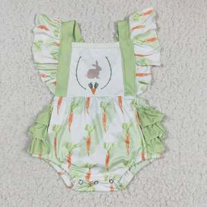 Disfraz de Conejito de Pascua a juego para hermanos, ropa de Pascua con estampado de zanahoria verde - Product Image 3