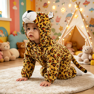 TONWHAR Adorable Combinaison <span class=keywords><strong>Bébé</strong></span> Garçon <span class=keywords><strong>Fille</strong></span> Motif Léopard pour Enfants – En Stock - Product Image 1