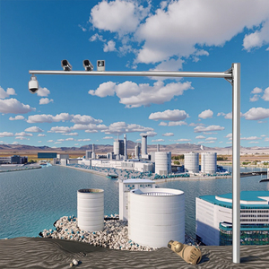 חם מכירה מגולוון פלדה cctv מוט עגול/מתומן הוביל בהירות גבוהה עמיד שימוש חיצוני 3 מ '-12m רחוב גובה - Product Image 3