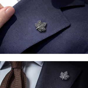 Vintage Esdoornblad Reversspeld Luxe Verguld Pak Accessoires Broche Voor Heren Formele Blazers En Smoking - Product Image 1