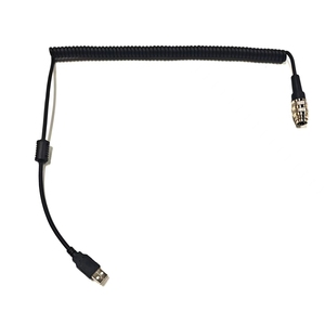 Câble d'alimentation enroulé GX16-4 broches mâle vers USB-A 4C 24AWG 4 broches Prise d'aviation Câble spiralé pour programmation PLC CNC - Product Image 1