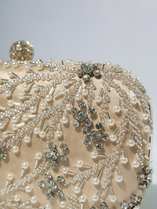 OEM ODM Beaded Pearl Clutch Bag with Sparkling Rhinestones Elegant Evening Party Purse Small Portable Clutch Party Bag - Product Image 5