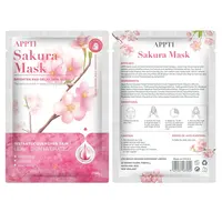 Pelle di erbe organica sbiancante schiarente idratante Sakura dissolvenza macchia scura maschera facciale fiori di ciliegio maschera foglio
