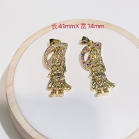 Pendentif dieu de la mort à la mode personnalisé style hip-hop de mode cuivre plaqué or zircon coloré accessoire de collier à faire soi-même