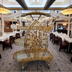 Italiaanse Luxe Eetkar Middeleeuws Design Kunst Licht Goud Voor Hotels Familiebanketten Woonkamer Keuken Hotel <span class=keywords><strong>Trolley</strong></span> - Product Image 6