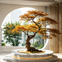 Bonsaï artificiel en pin et érable, fait main, 100 % aspect naturel, pour la décoration intérieure d'hôtels, restaurants et maisons.