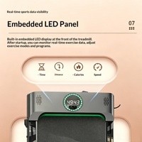 Tapis roulant électrique pliable pour la maison, absorption des chocs, construction en acier, moteur 1,5 CV, programmes d'exercices, vitesse de 1 à 8 km/h, écran LED