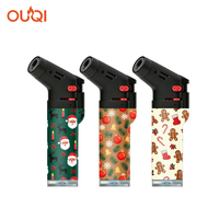Briquet à gaz rechargeable durable et portable pour Noël, fête de fin d'année, coupe-vent, au butane, pour cigare