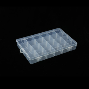 Transparent <b>Plastic</b> <b>Storage</b> Box 24 Grids With Lid Rectangle Jewelry Organizer PP Material For General Packaging - Product Image 2