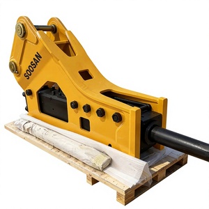 Martillo Hidráulico SOOSAN Amarillo con Cincel de 150 mm para Excavadoras de 25-30 Toneladas, Uso en Construcción, Tipo Triangular - Product Image 1