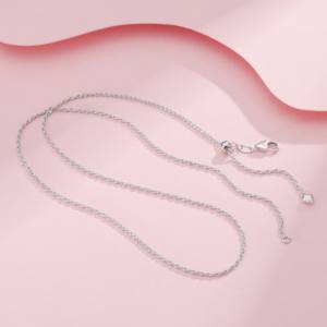 Cadenas de cuerda de 1,2mm Plata de Ley 925 Italia enlace fino ajustable corazón <span class=keywords><strong>poste</strong></span> trenzado collar joyería fina rollo al por mayor - Product Image 4