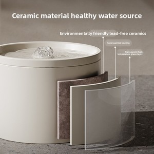 Automatic <strong>Cat</strong> Water <strong>Fountain</strong>, Quiet Circulating Filter <strong>Ceramic</strong> Water Dispenser for Pets - Product Image 4
