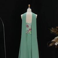 Robe de soirée de luxe Jancember LSZ480 vert sauge avec broderie florale, corset en mousseline, robe de bal