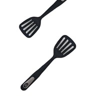 Ustensile de cuisine domestique durable, écologique, léger, antidérapant, résistant au lave-vaisselle, avec poignée en nylon et TPR, antiadhésif et à fentes
