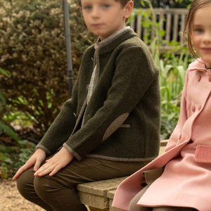 Enfants classique laine veste avec garniture garçons filles automne <span class=keywords><strong>hiver</strong></span> vêtements d'extérieur manteaux enfants espagnol Boutique vêtements - Product Image 6