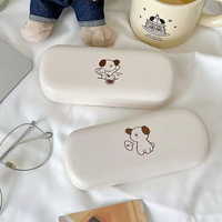Boîte à lunettes portable transparente anti-pression et anti-casse pour chiots, motif dessin animé, vente en gros pour fabricants