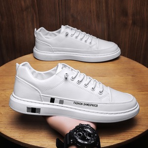 New Breathable Small <b>White</b> Shoes Versatile Thick Sole Sports Shoes for Male Students Casual Low Top Thick Sole Board Shoes - Product Image 5