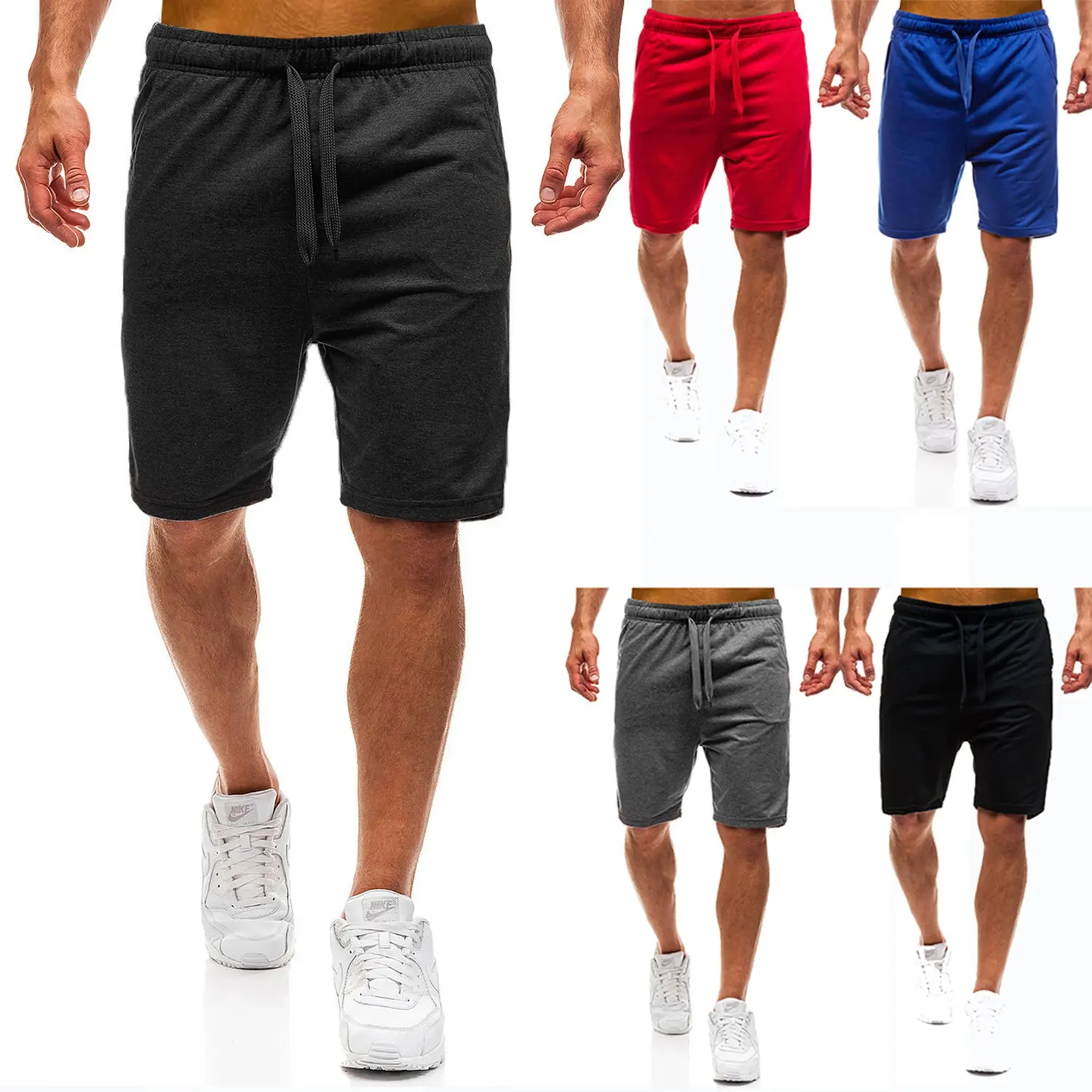 RUICHI, ropa de fitness personalizada, pantalones deportivos para gimnasio, pantalones de chándal en blanco para hombre, pantalones cortos para correr