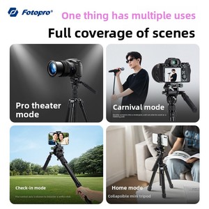 <span class=keywords><strong>Trépied</strong></span> de concert en alliage d'aluminium <span class=keywords><strong>Fotopro</strong></span> FY-830 avec tête panoramique hydraulique, tige d'extension et support de téléphone pour la photographie et la vidéographie - Product Image 4