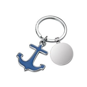 Portachiavi Personalizzato con Ancora Blu in Metallo, Prodotto con Logo Personalizzato - Product Image 1