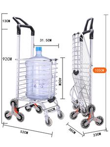 Chariot pliable en toile Sac multifonctionnel en plastique pour l'épicerie avec roues pivotantes détachables et étanches - Product Image 6