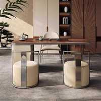 Table à thé italienne de luxe légère, tabouret de négociation, chaise de loisirs, chaise de réception haut de gamme, mobilier design de luxe léger