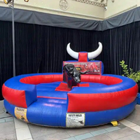 Taureau mécanique gonflable commercial Songfa pour adultes, avec matelas combiné en PVC, pour parcs d'attractions et trampolines, une place