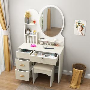 Meuble de dressing Nouveau design Coiffeuse pour filles <span class=keywords><strong>pas</strong></span> chère <span class=keywords><strong>Commode</strong></span> rose avec <span class=keywords><strong>tiroirs</strong></span> Coiffeuse vintage avec miroir à led - Product Image 2