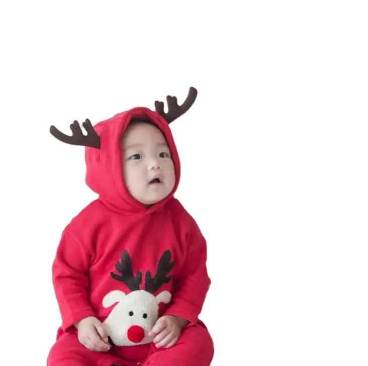 Wholesale baby bodysuit merry christmas red baby romper baby christmas rompers
