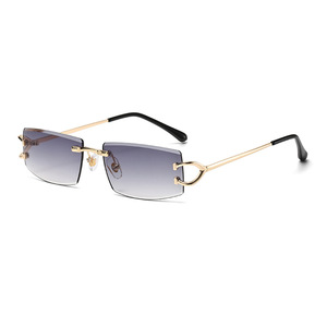 6078 gros mode <span class=keywords><strong>fantaisie</strong></span> concepteur sans monture diamant coupe <span class=keywords><strong>lentille</strong></span> UV400 nuances lunettes de soleil lunettes de soleil pour unisexe femmes hommes - Product Image 3