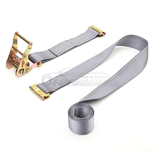 Sangle à cliquet E-Track 50 mm 4400 LBS <span class=keywords><strong>pour</strong></span> fixation de cargaison, 100 % polyester, acier allié, certifiée CE, 10/12/15 pieds, <span class=keywords><strong>pour</strong></span> utilisation en logistique et sur fourgonnettes - Product Image 1