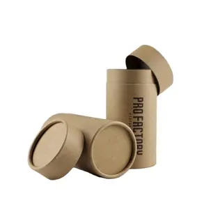 Custom Logo Biodegradable Kraft Round Cylinder Paper Tube Compostable Underwear Tube Packaging Underwear Cylinder Packaging Box