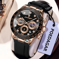 Jam Tangan Pria POEDAGAR 629 Fashion Luxury Quartz Chronograph Berkualitas Tinggi Tahan Air Jarum Bercahaya