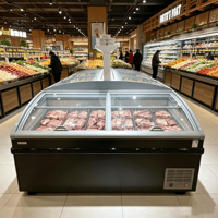 Congélateur îlot horizontal à porte coulissante en verre Elite Retail, intégré et prêt à l'emploi, pour la section de réfrigération des grands magasins