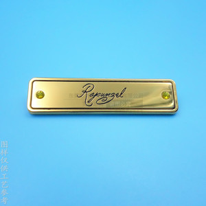 Bag <b>Label</b> Zinc Alloy 40x10mm <b>Plug</b> Type Customized For Bags With Rhinestones And Engraved Nameplate - Product Image 1