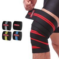 Aolikes Ceinture de soutien élastique tricotée pour le genou, Sangles de protection pour les genoux, Genouillères pour Squats, Haltérophilie, Entraînement en extérieur 7164