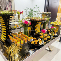 Équipement de buffet XINGPAI, présentoir à desserts de haute qualité, ensemble de supports à desserts solides avec verre thermofusible