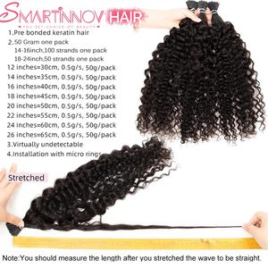 Extensioni per <span class=keywords><strong>capelli</strong></span> I-Tip effetto onda d'acqua, 100 <span class=keywords><strong>ciocche</strong></span> da 0,5g/ciocca, ricci, in vero capello Remy, con cheratina pre-incollata, per donna, 18 pollici, effetto body wave - Product Image 5