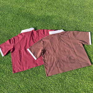 Camiseta informal de retazos de camiseta Polo de alta calidad, camiseta recortada cuadrada bordada personalizada - Product Image 6