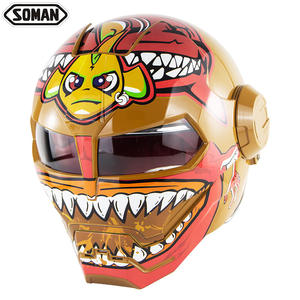 공장 가격 귀여운 아이언맨 해골 헬멧 ABS 소재 오토바이 타기를위한 새로운 조건 - Product Image 4