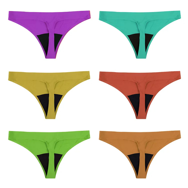 Bragas de encaje de cintura media coloridas de alta calidad Famicheer, bragas para mujer, ropa interior, Bikini, adultos, punto, teñido liso, Color personalizado