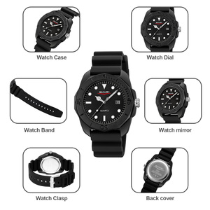 Men's round chronograph <b>watch</b> Luxury silicone <b>watch</b> strap 30M waterproof quartz <b>watch</b> Wholesale <b>watches</b> - Product Image 3