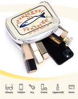Pochette de rangement pour maquillage de voyage multi-usages, légère, en toile de haute qualité, motif dessin animé, fermeture éclair, réutilisable