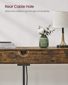 <strong>Console</strong> <strong>Table</strong> with Shelves and Charging Station Outlet for Behind Sofa <strong>Skinny</strong> Entryway or Living Room Furniture - Product Image 5