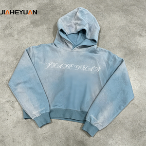 Spray Wash Hand-Distressed Vintage Wash Acid Wash High Quality <strong>Hoodie</strong> 480GSM Oversized Heavyweight Fleece Streetwear - Product Image 1