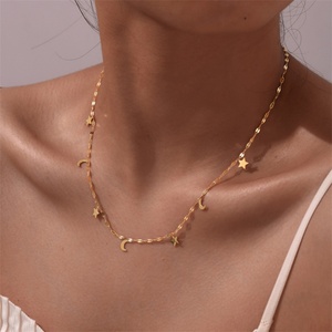 Collier tendance multi-pendentifs en acier inoxydable à maillons, idéal pour femme, cadeau d'anniversaire - Product Image 3