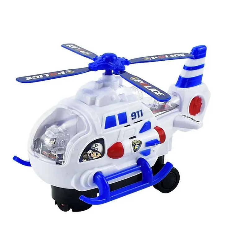子供の電気ユニバーサル航空機ライトと音楽屋外プラスチック警察パトロールヘリコプターおもちゃ