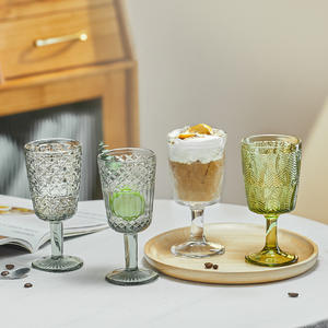 Copas de vino tinto para fiesta de boda al por mayor para beber jugo diseño en relieve en forma de mariposa copa de cristal de colores - Product Image 4