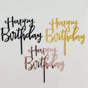 Hiasan kue ulang tahun akrilik beragam warna berkualitas tinggi untuk dekorasi kue pesta ulang tahun