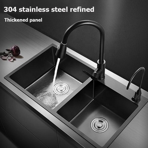 Kinglions Ensemble d'évier de <span class=keywords><strong>cuisine</strong></span> en acier inoxydable de 30 pouces, accessoires à double cuvette avec <span class=keywords><strong>lavabo</strong></span> à légumes à deux trous - Product Image 3